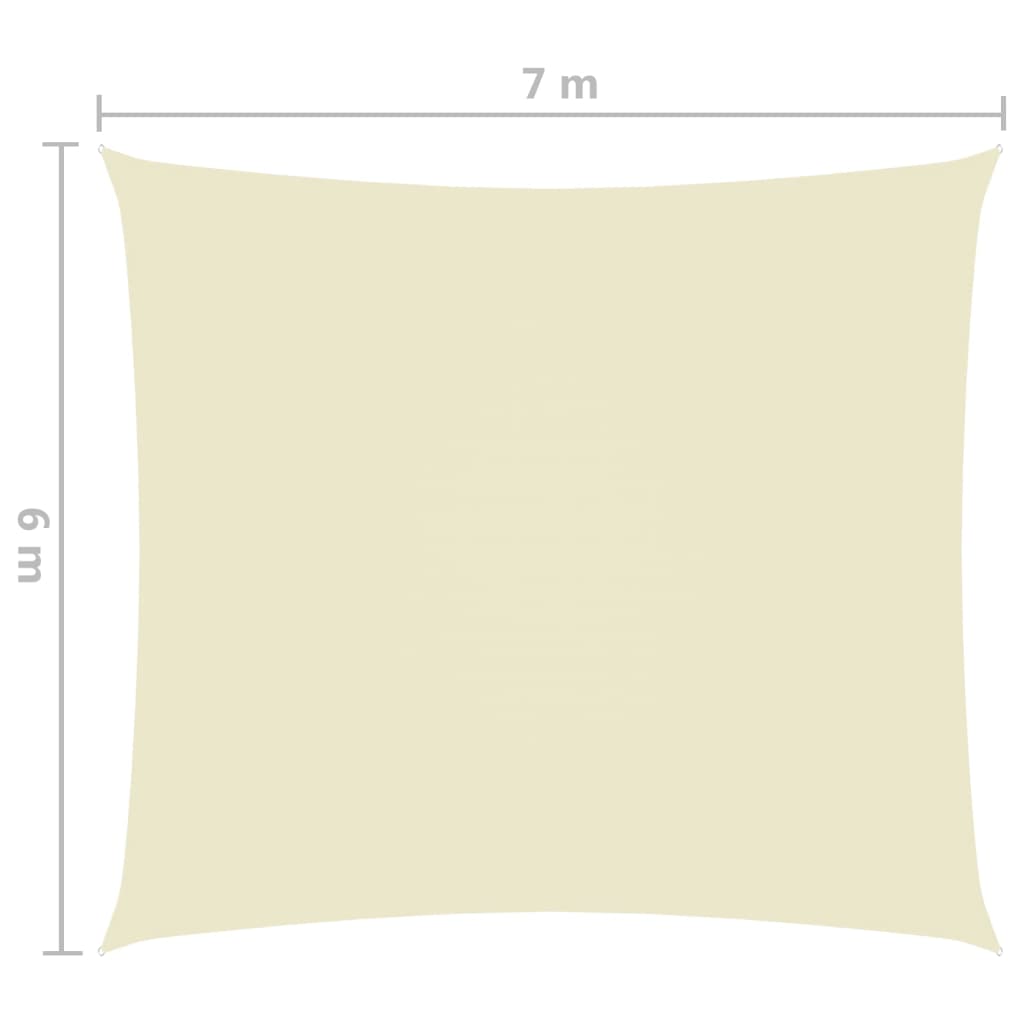 vidaXL Zonnescherm rechthoekig 6x7 m oxford stof crèmekleurig