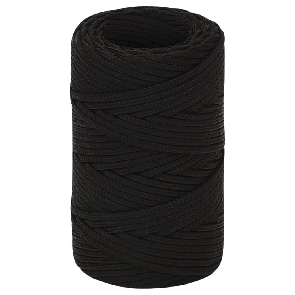 vidaXL Werktouw 2 mm 25 m polyester zwart