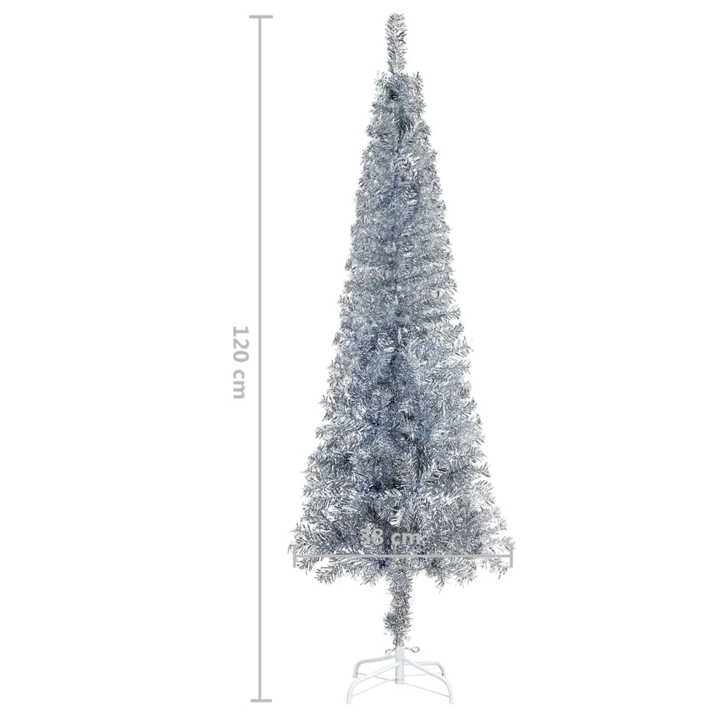 vidaXL Kerstboom smal 120 cm zilverkleurig