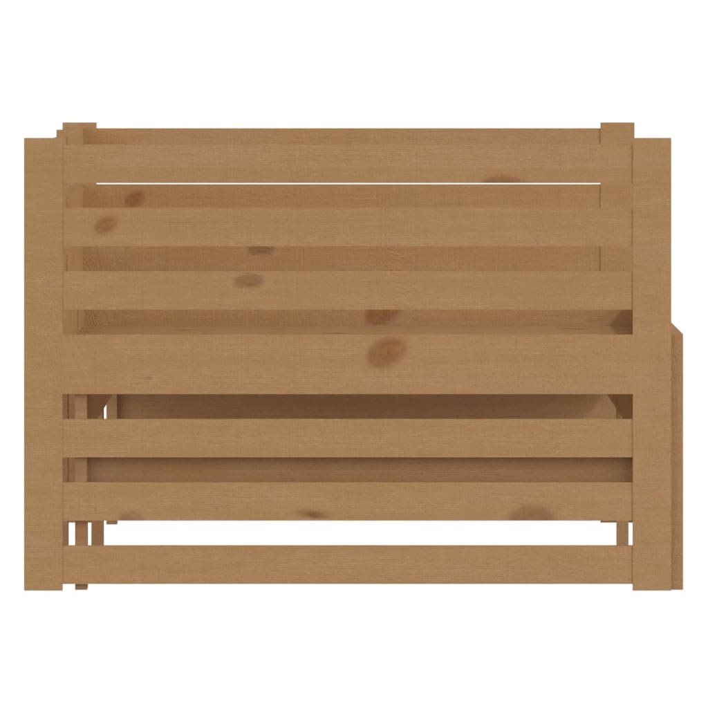 vidaXL Slaapbank uitschuifbaar grenenhout honingbruin 2x(90x200) cm