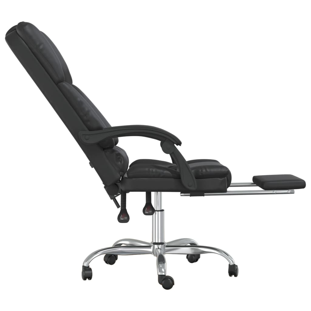 vidaXL Kantoorstoel massage verstelbaar kunstleer zwart