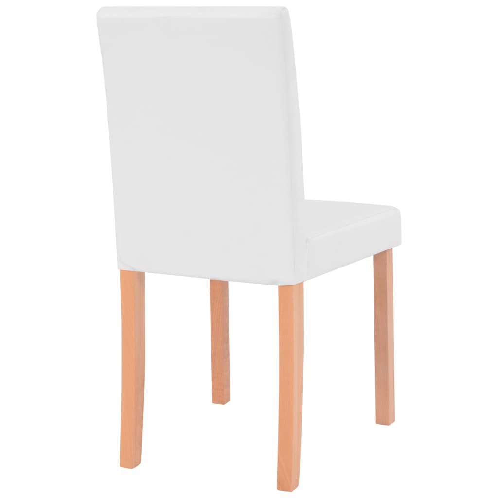 vidaXL Eettafel met stoelen kunstleer en eikenhout crème 7-delig