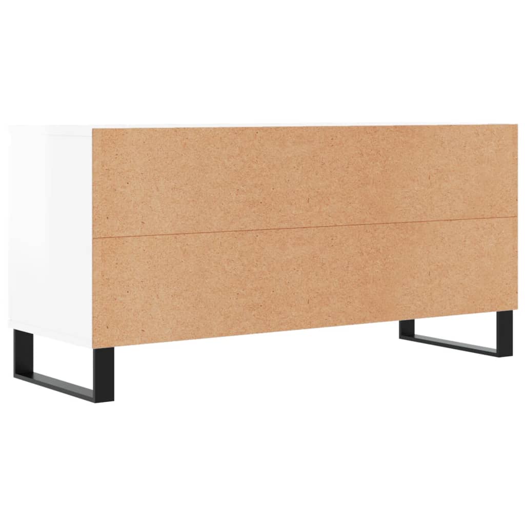 vidaXL Tv-meubel 104x35x50 cm bewerkt hout hoogglans wit