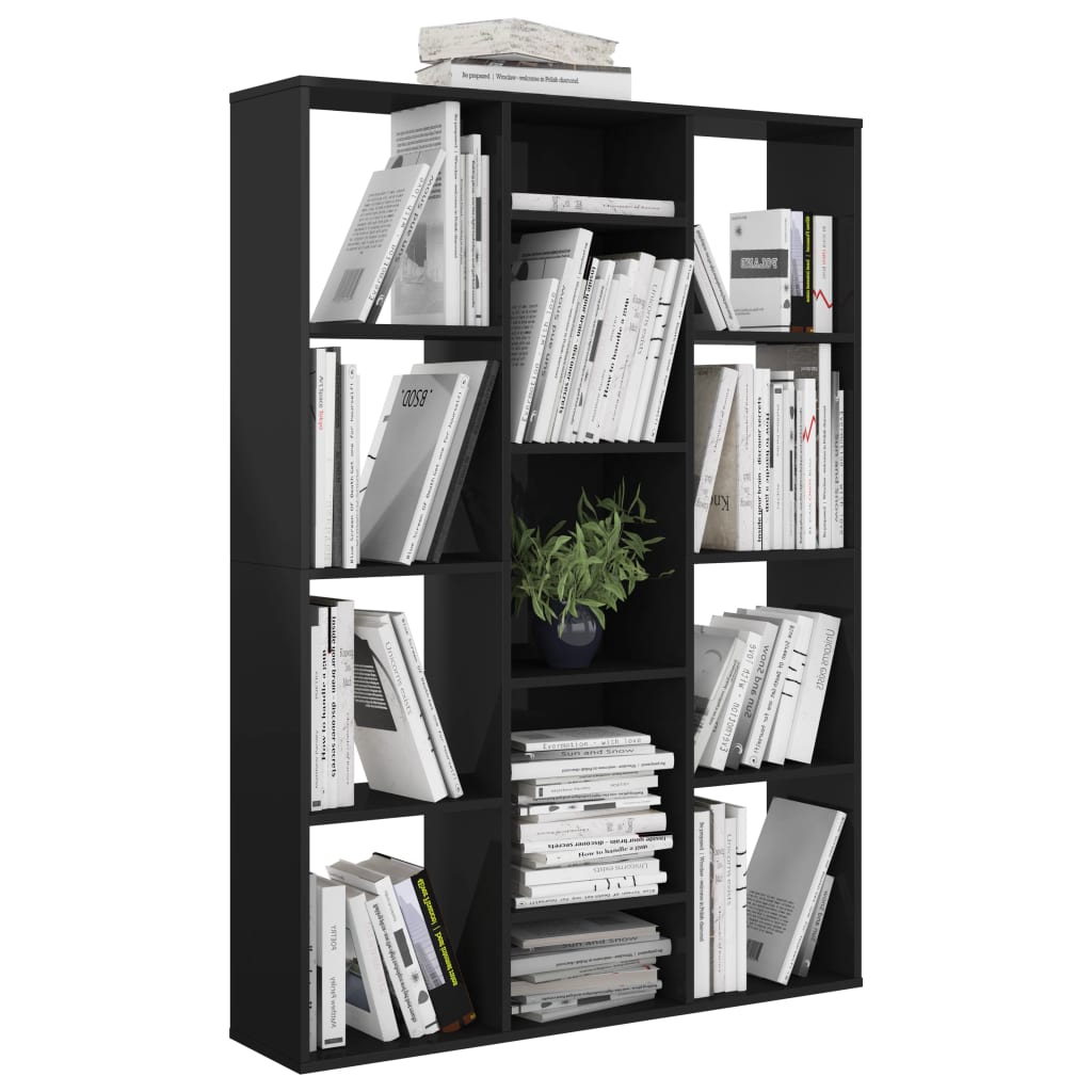 vidaXL Kamerscherm/boekenkast 100x24x140 cm hout hoogglans zwart