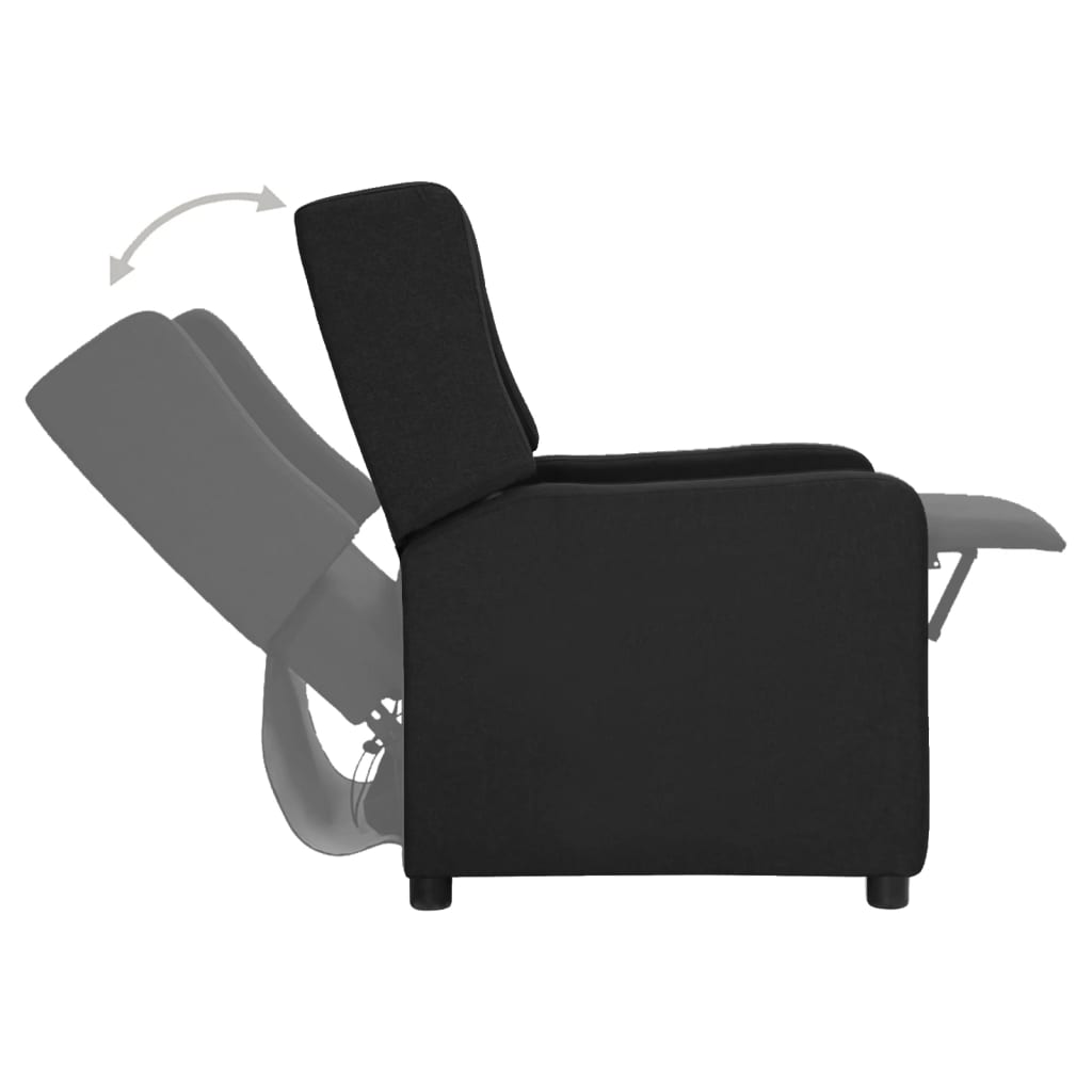 vidaXL Sta-opstoel verstelbaar stof zwart