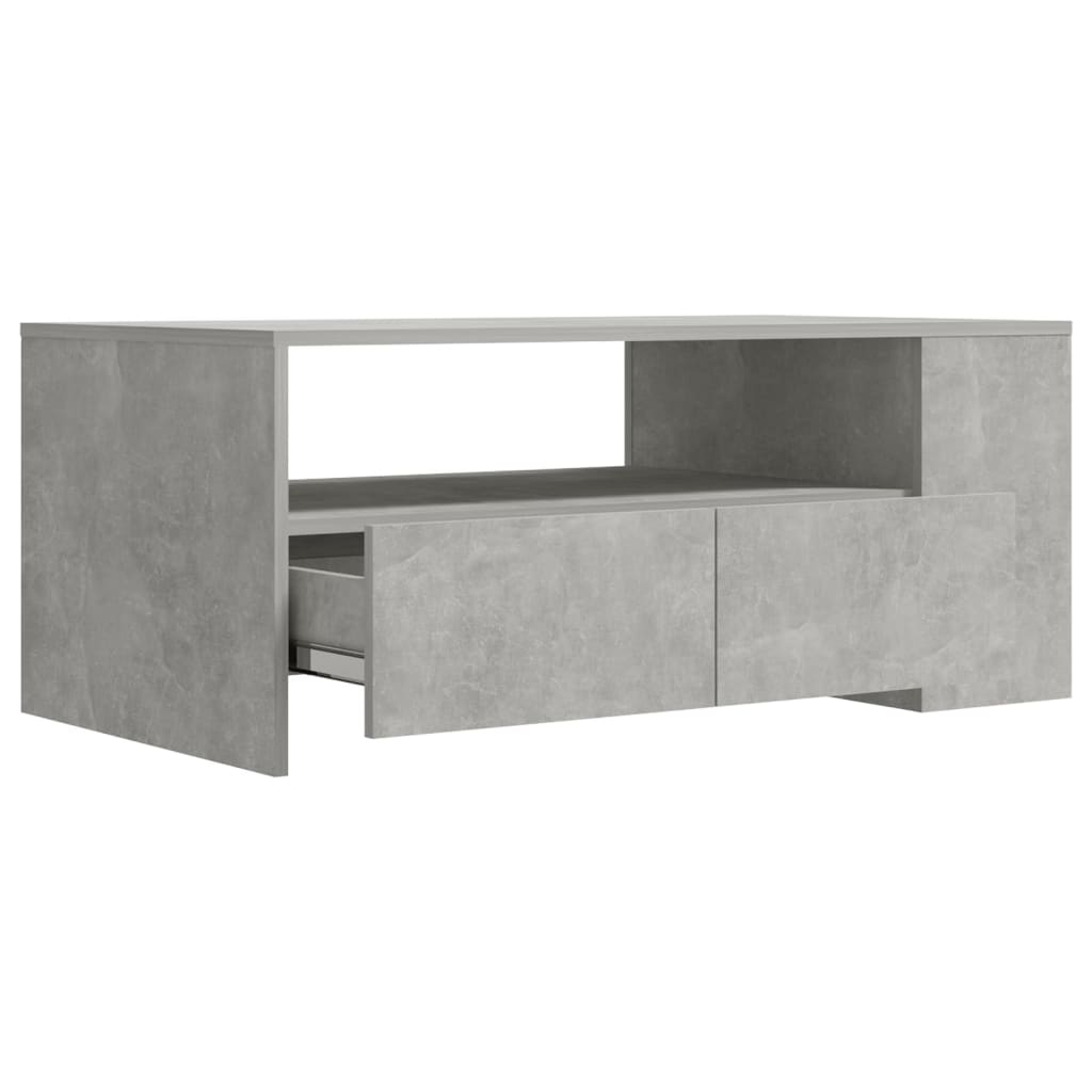 vidaXL Salontafel 102x55x42 cm bewerkt hout betongrijs
