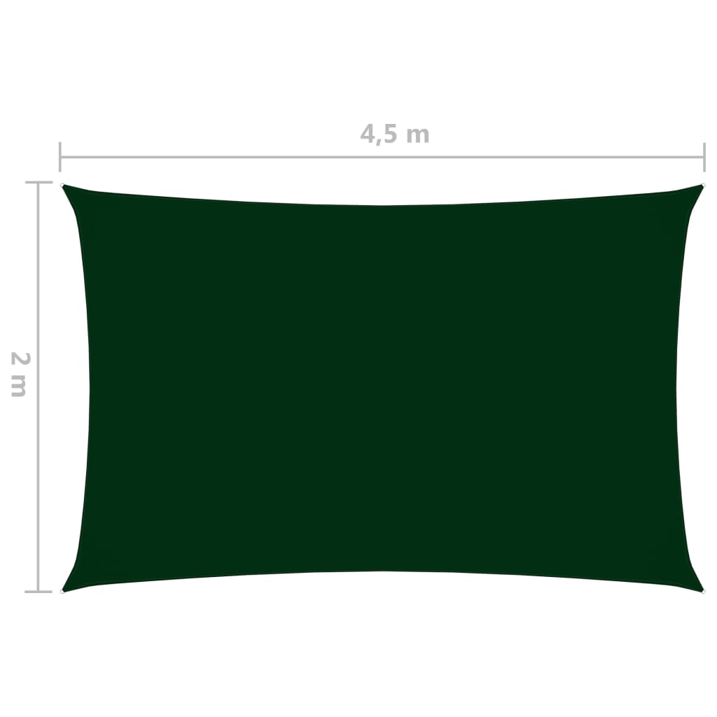 vidaXL Zonnescherm rechthoekig 2x4,5 m oxford stof donkergroen