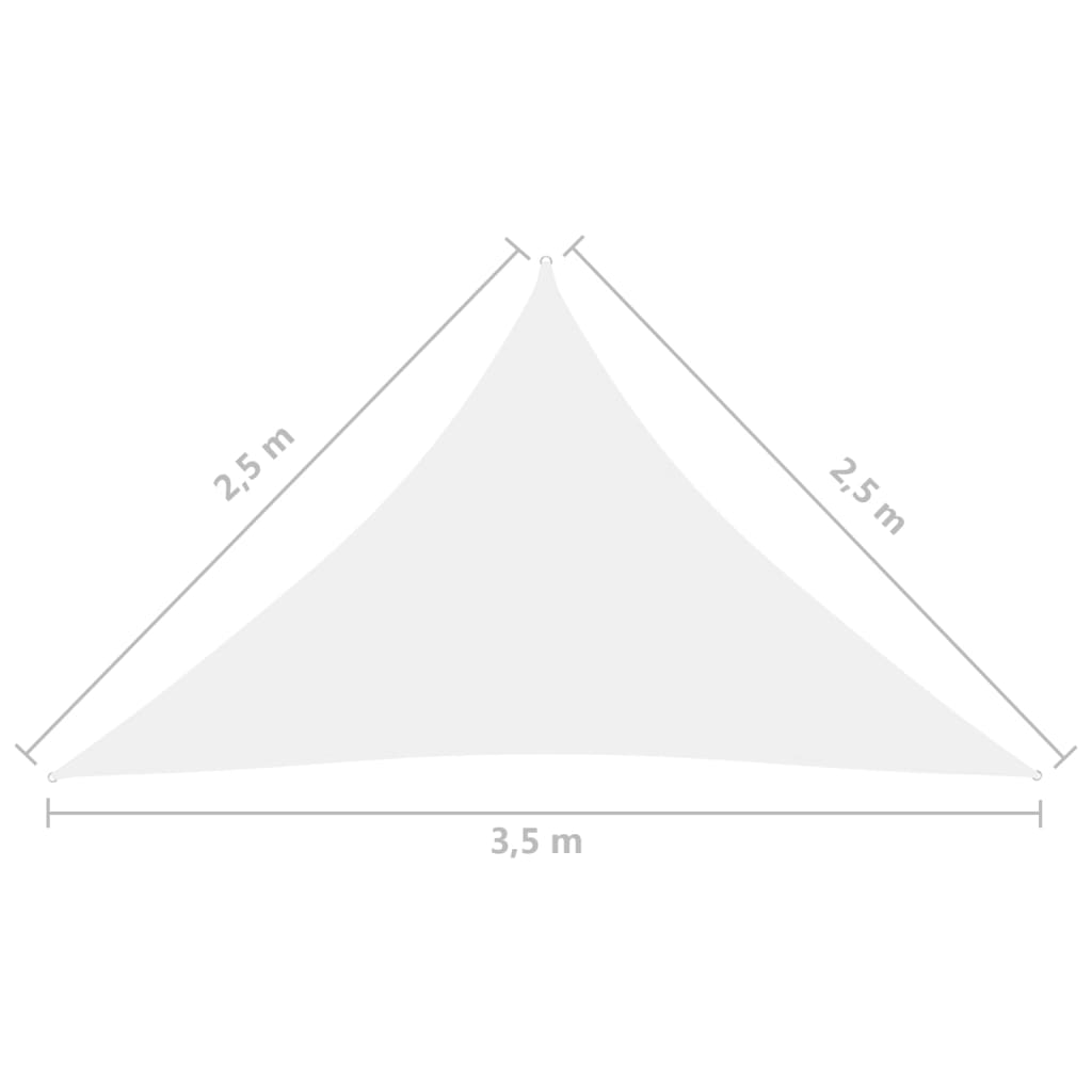 vidaXL Zonnescherm driehoekig 2,5x2,5x3,5 m oxford stof wit