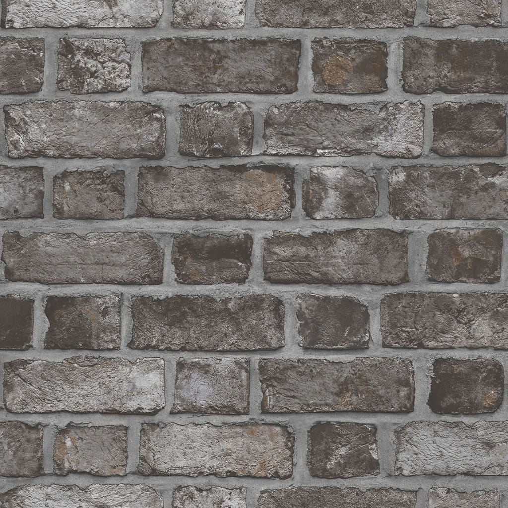 Noordwand Behang Homestyle Brick Wall zwart en grijs