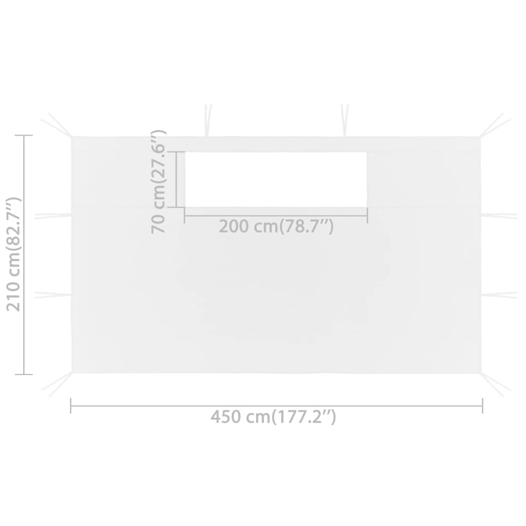 vidaXL Prieelzijwanden met ramen 2 st 70 g/m² 4,5x2,1 m wit