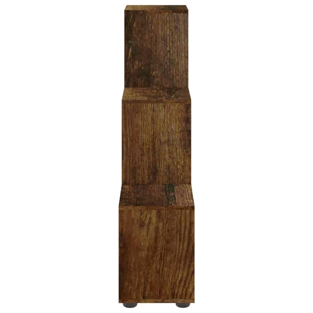 vidaXL Boekenkast trapvormig 107 cm bewerkt hout gerookt eikenkleurig