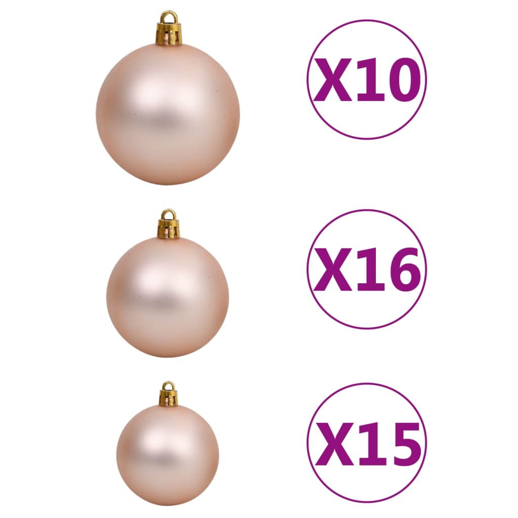 vidaXL Kunstkerstboom met verlichting en kerstballen 240 cm PET goud