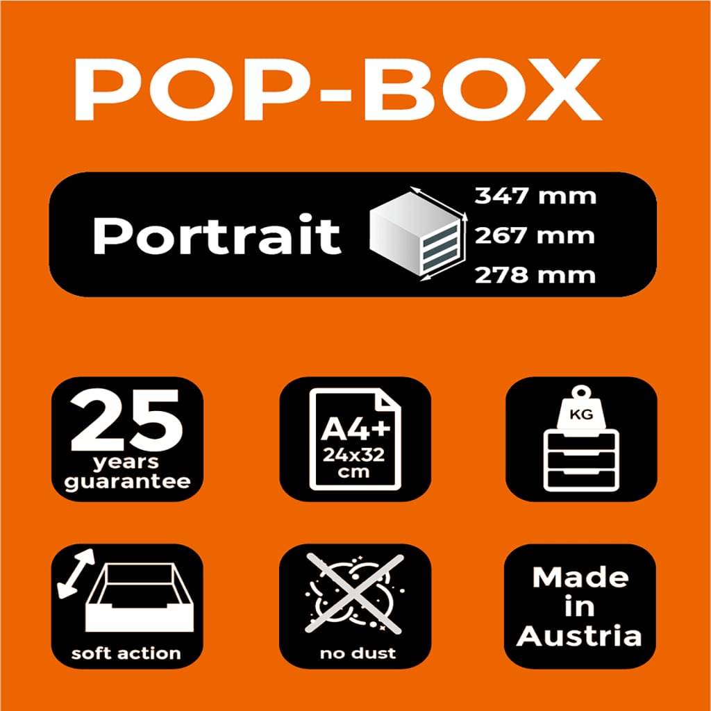 Exacompta Bureauladeblok Pop-Box met 4 lades wit
