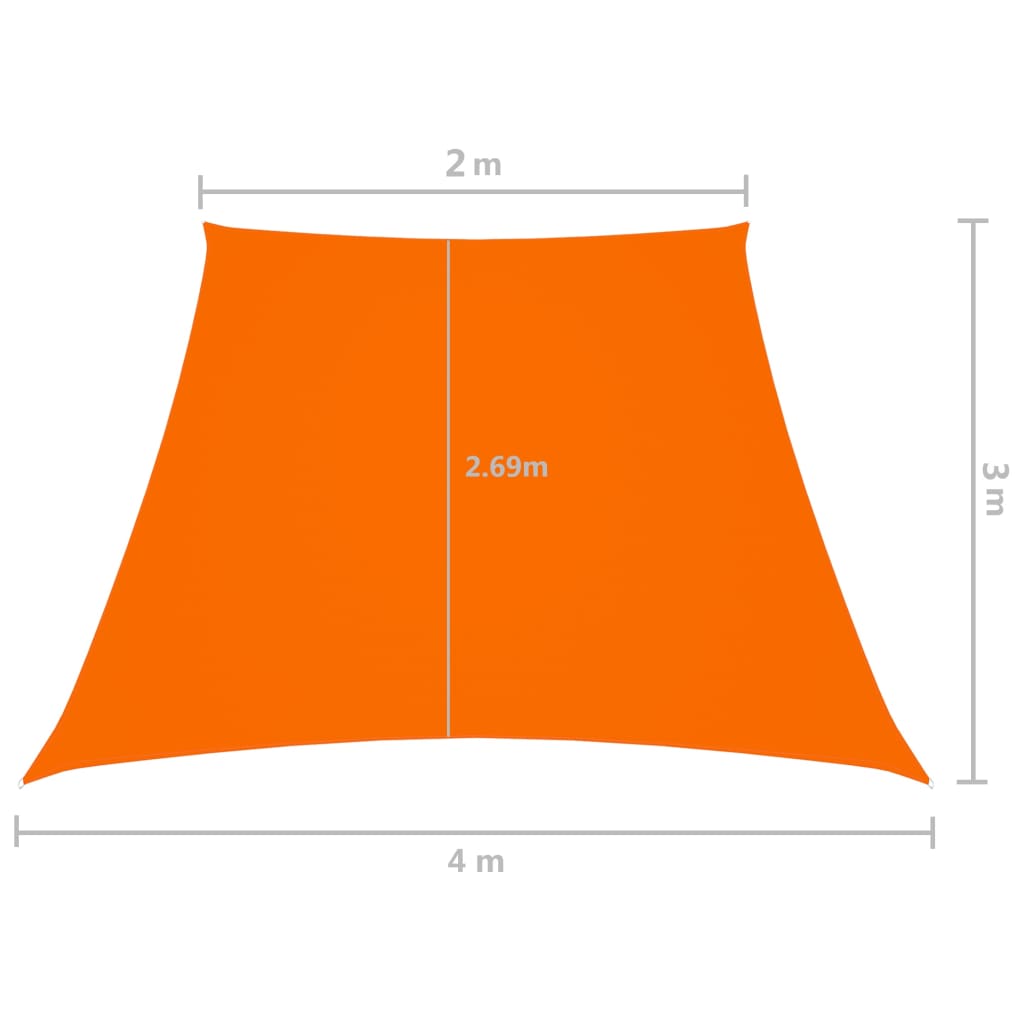 vidaXL Zonnezeil trapezium 2/4x3 m oxford stof oranje