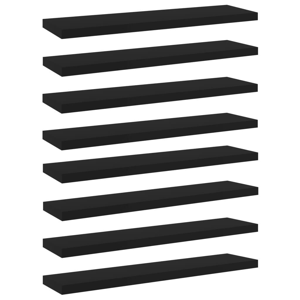 vidaXL Wandschappen 8 st 40x10x1,5 cm bewerkt hout zwart