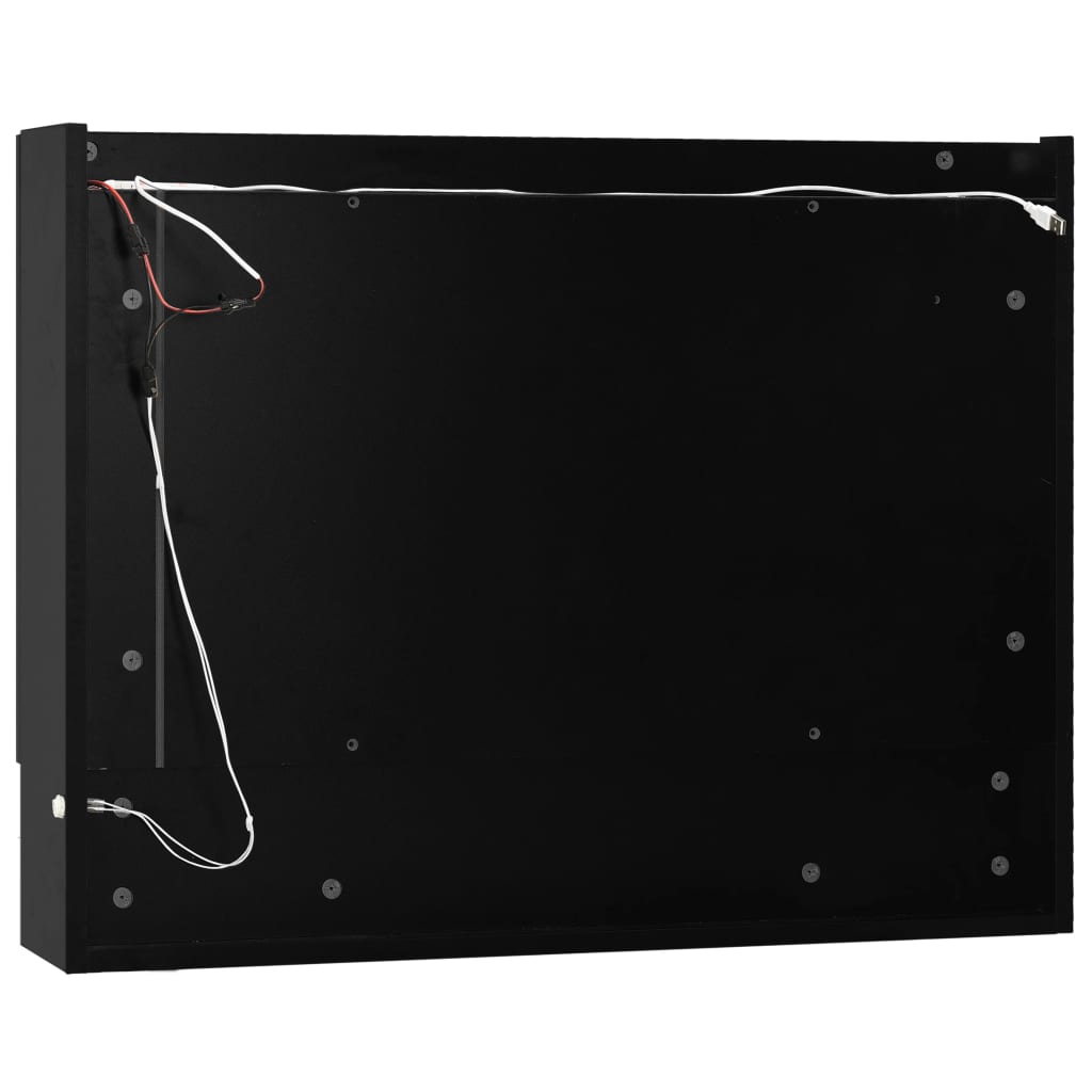 vidaXL Badkamerspiegelkast LED 80x15x60 cm MDF zwart