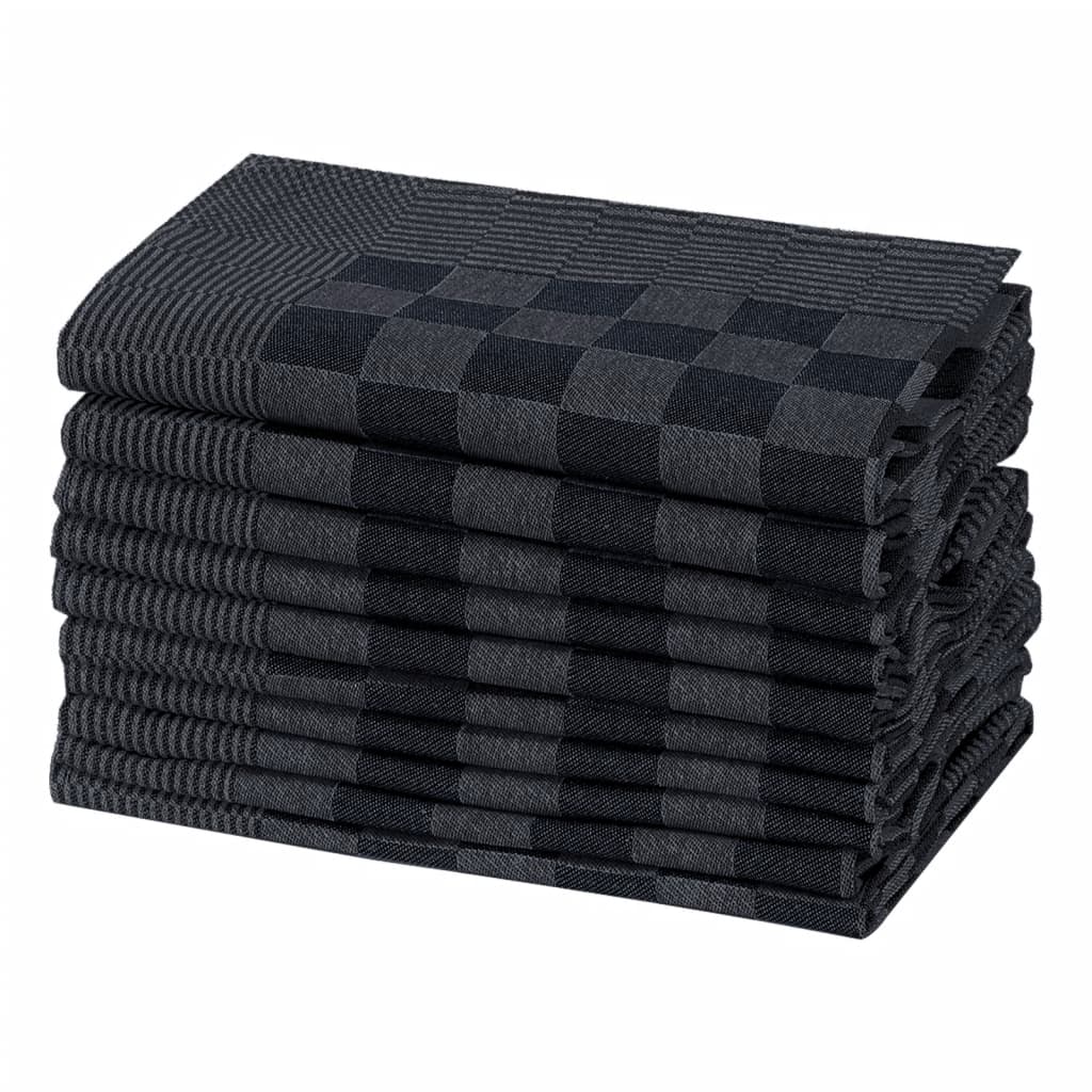 vidaXL Keukendoeken 10 st 50x70 cm katoen zwart en grijs