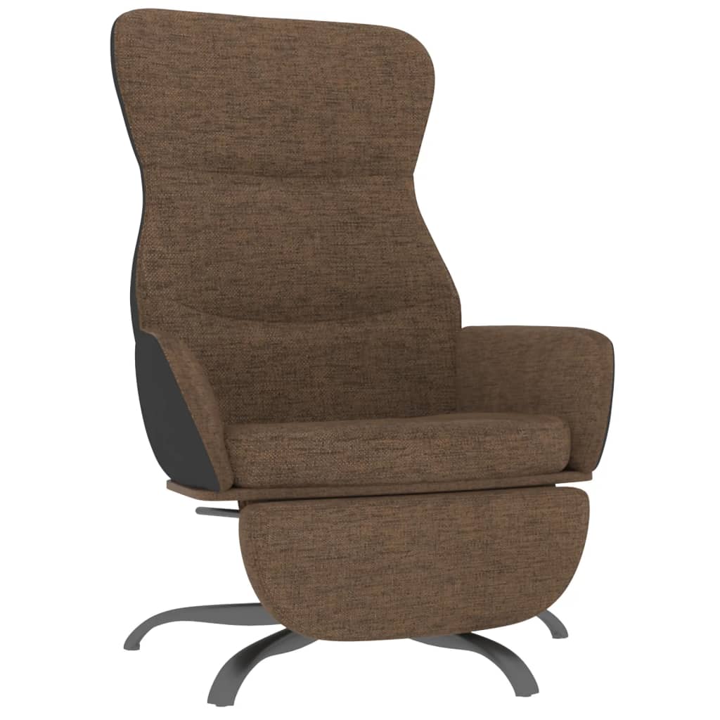vidaXL Relaxstoel met voetensteun stof bruin