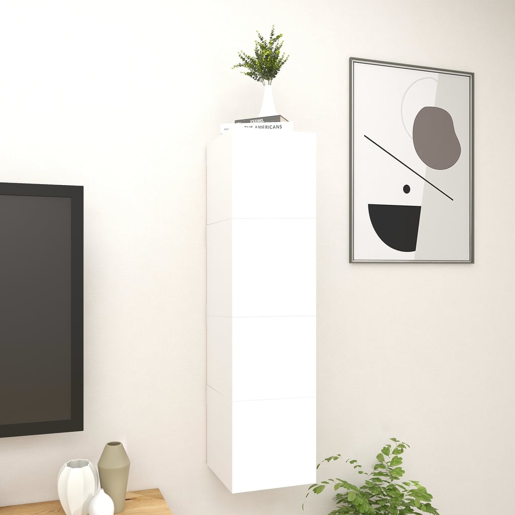 vidaXL Tv-wandmeubelen 4 st 30,5x30x30 cm hoogglans wit