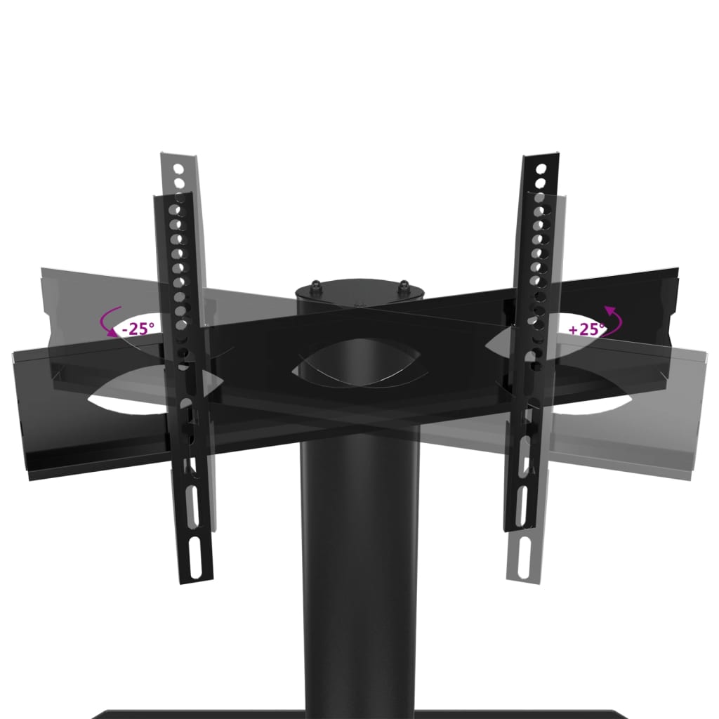 vidaXL Tv-standaard hoek 2-laags voor 32-70 inch zwart en zilverkleur