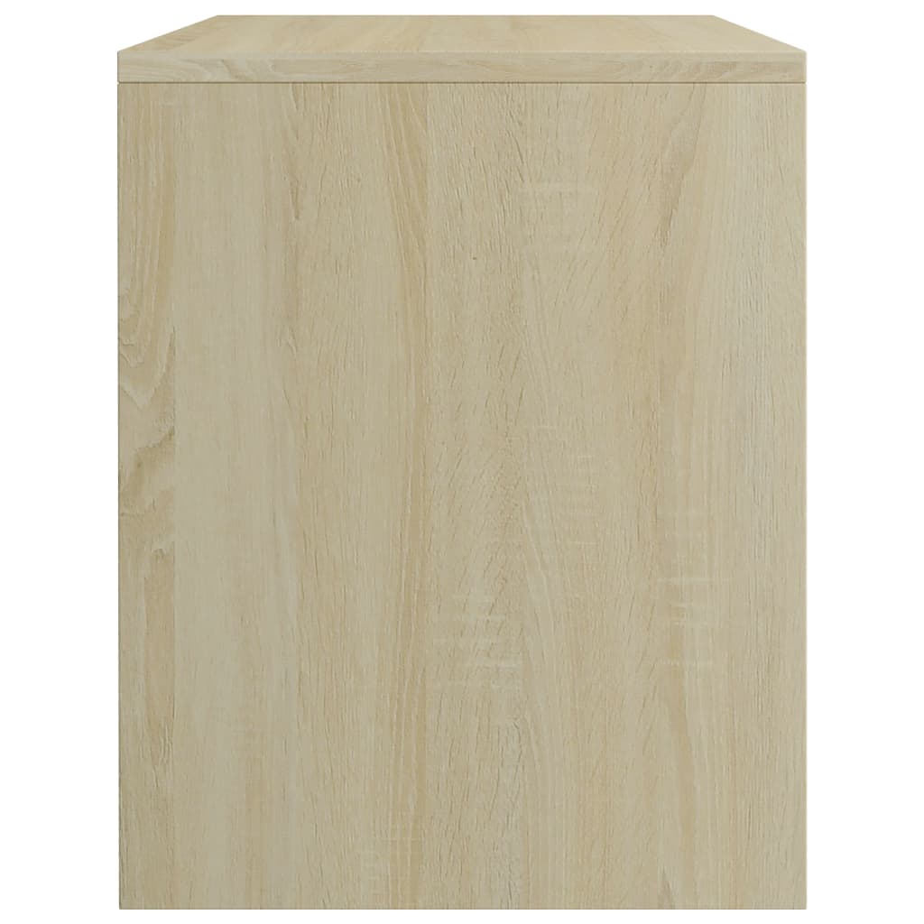 vidaXL Nachtkastje 40x30x40 cm bewerkt hout wit en sonoma eikenkleurig