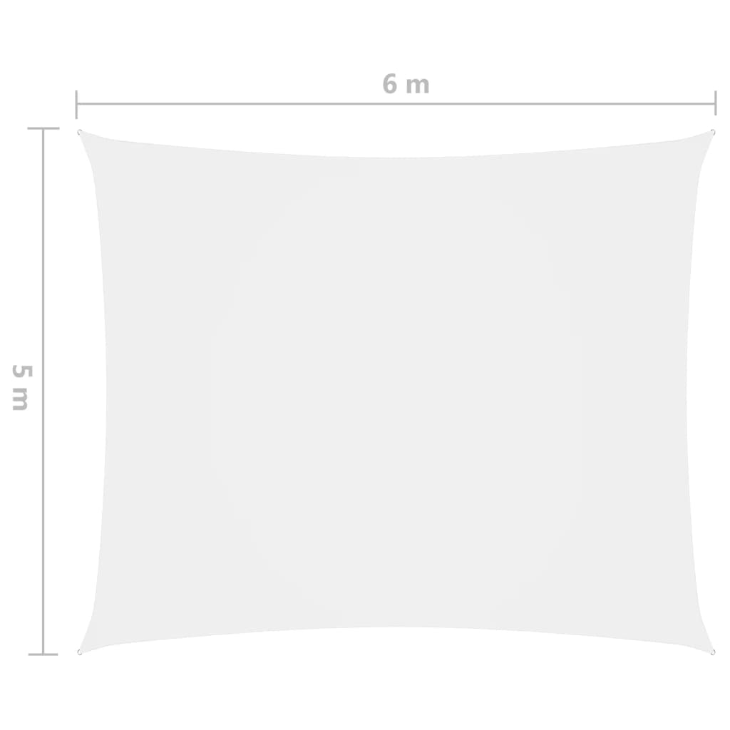 vidaXL Zonnescherm rechthoekig 5x6 m oxford stof wit