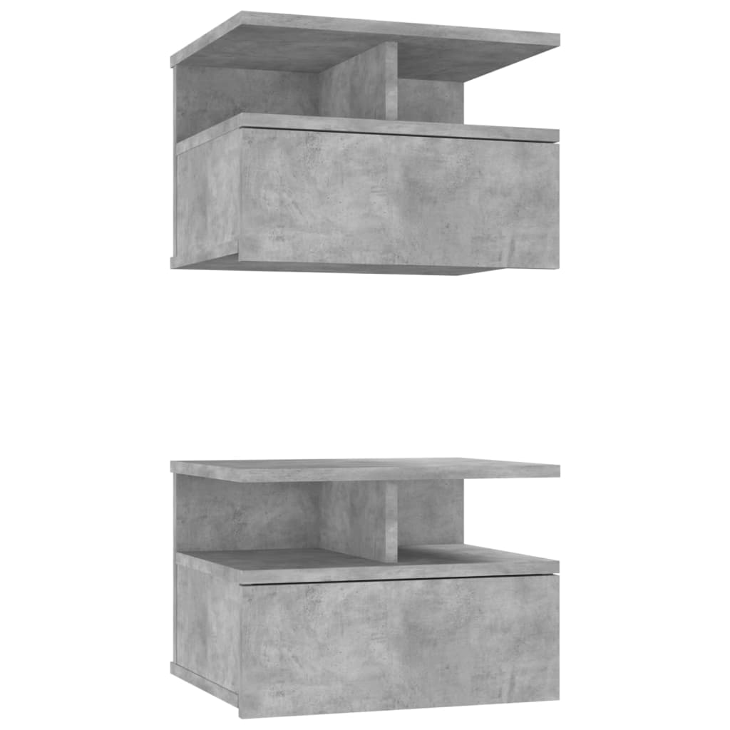 vidaXL Nachtkastjes 2 st 40x31x27 cm bewerkt hout betongrijs