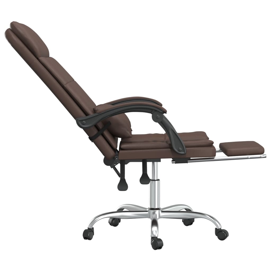 vidaXL Kantoorstoel massage verstelbaar kunstleer bruin