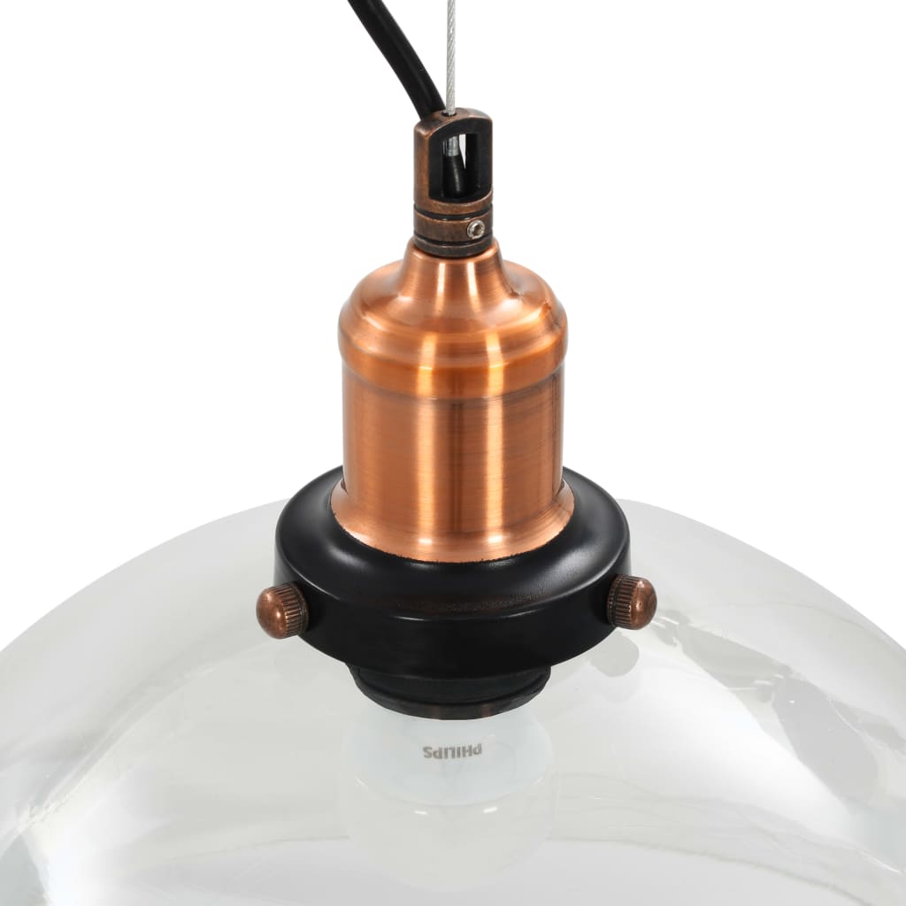 vidaXL Hanglampen 2 st rond E27 30 cm transparant