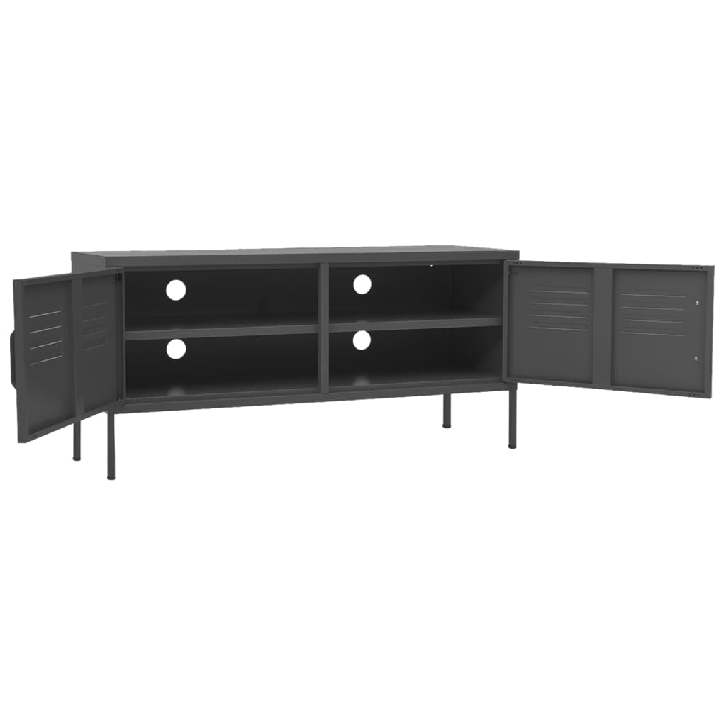vidaXL Tv-meubel 105x35x50 cm staal antracietkleurig