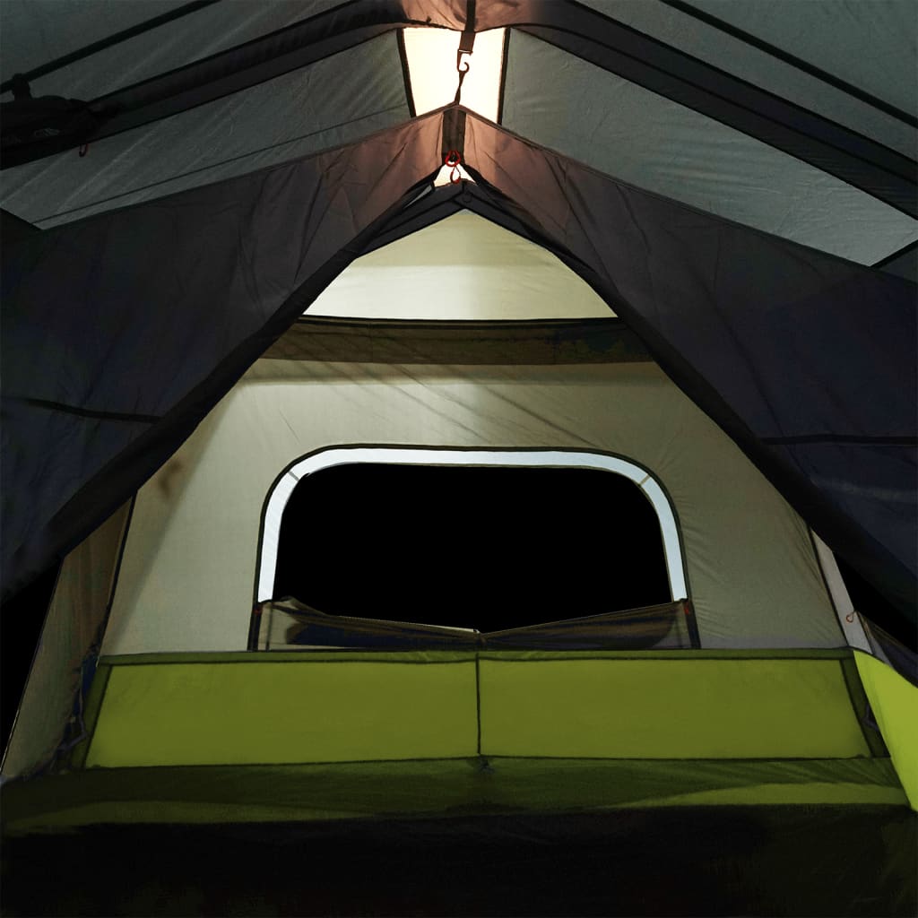 vidaXL Tent met LED 10-persoons snelontgrendeling lichtgroen