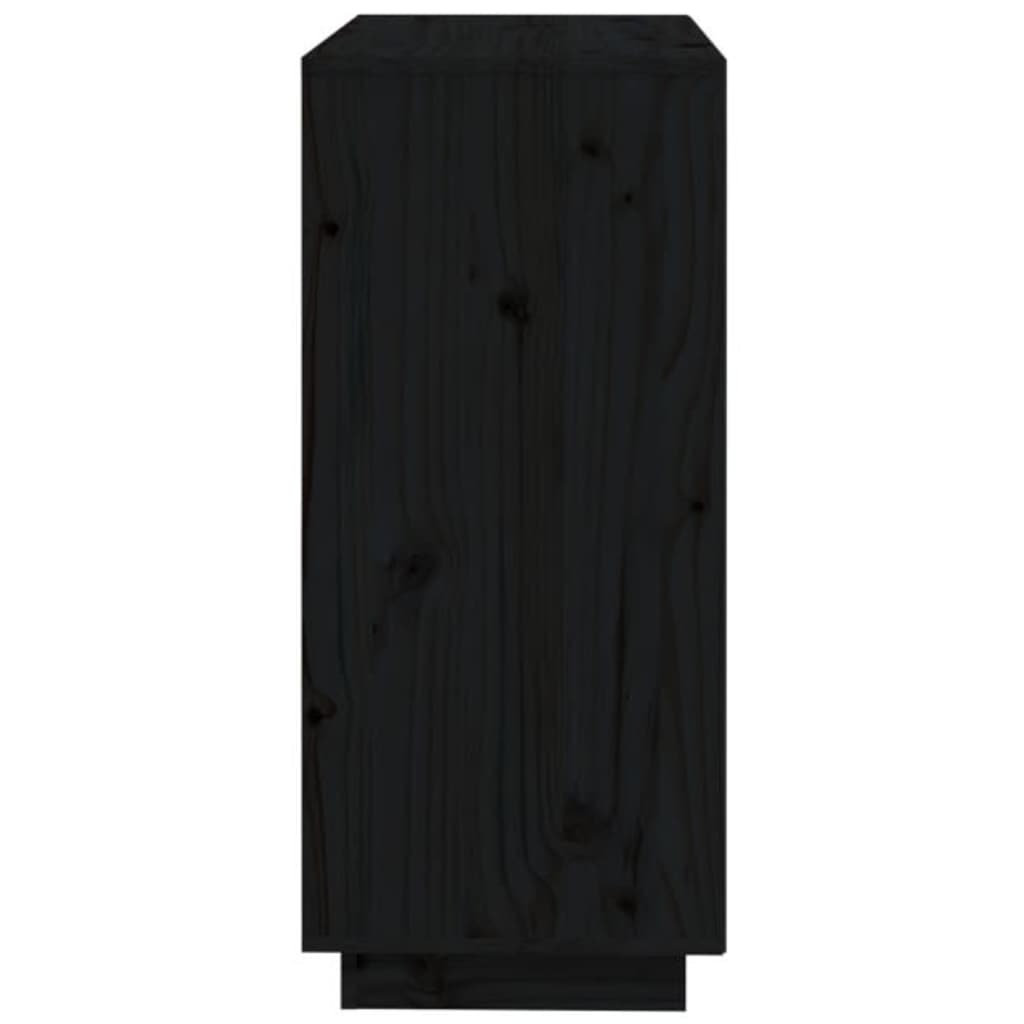 vidaXL Dressoir 74x35x80 cm massief grenenhout zwart