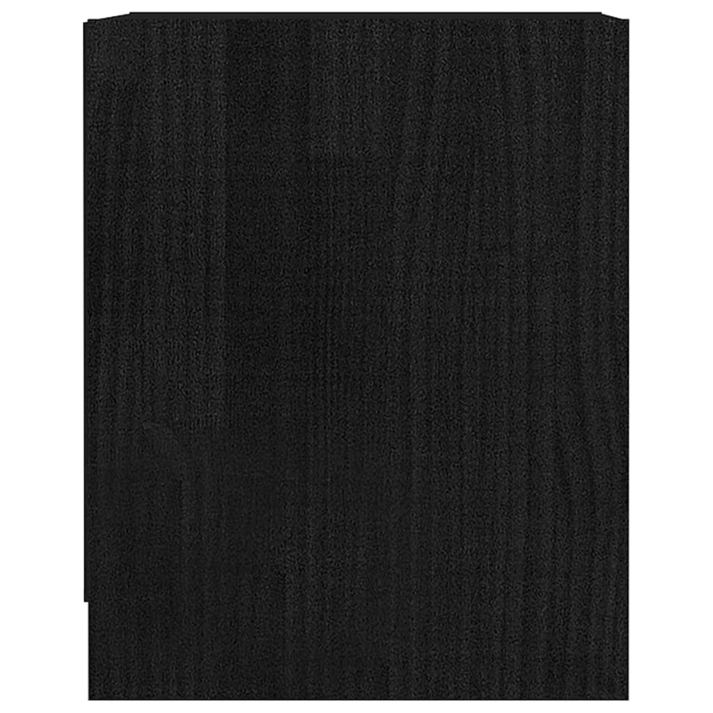 vidaXL Nachtkastjes 2 st 35,5x33,5x41,5 cm massief grenenhout zwart