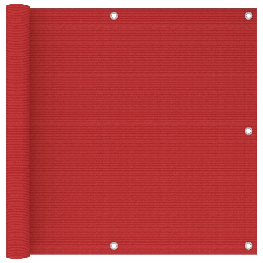vidaXL Balkonscherm 90x600 cm HDPE rood