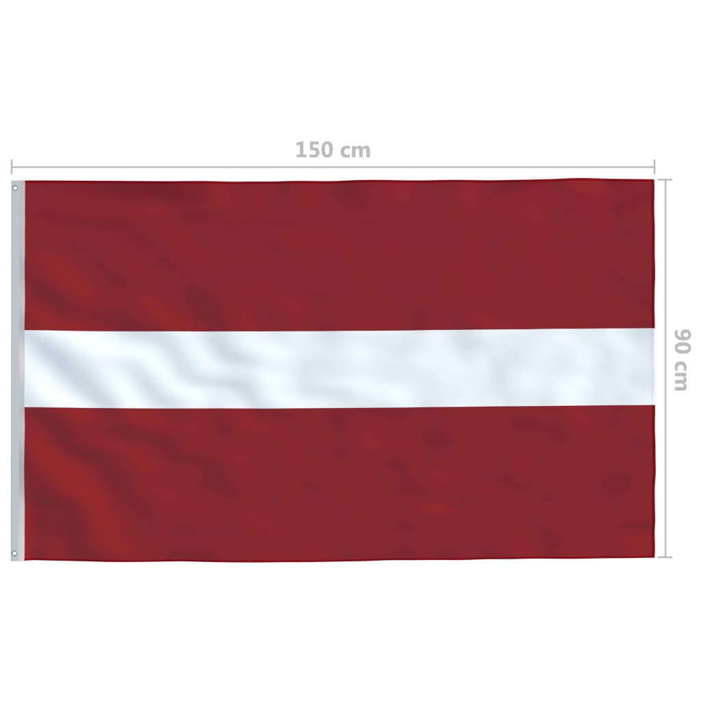 vidaXL Vlag met vlaggenmast Letland 6 m aluminium