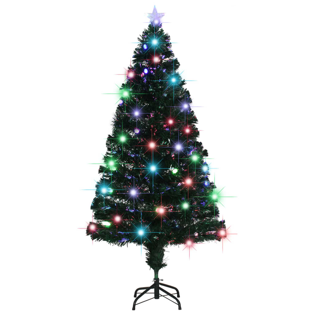 vidaXL Kerstboom met LED en standaard 150 cm glasvezel