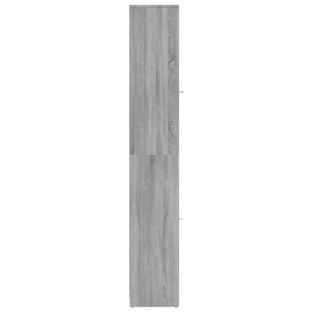 vidaXL Badkamerkast 30x30x183,5 cm bewerkt hout grijs sonoma eiken