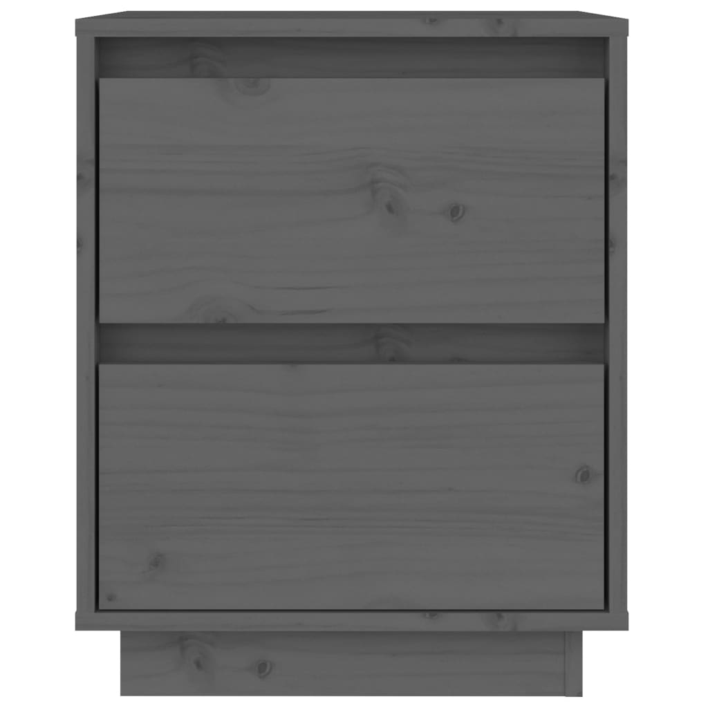 vidaXL Nachtkastjes 2 st 40x35x50 cm massief grenenhout grijs