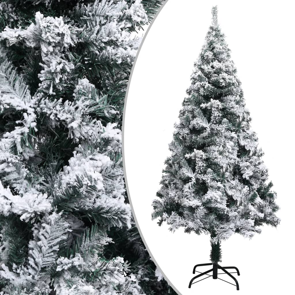 vidaXL Kunstkerstboom met verlichting en sneeuw 120 cm groen