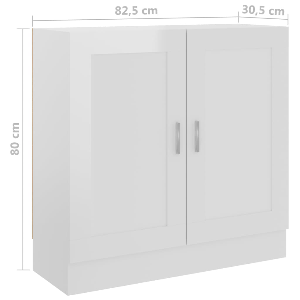 vidaXL Boekenkast 82,5x30,5x80 cm bewerkt hout hoogglans wit