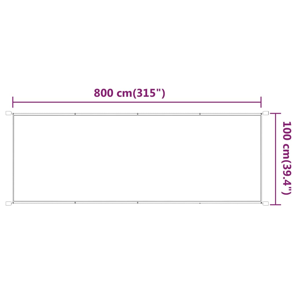 vidaXL Luifel verticaal 100x800 cm oxford stof lichtgroen