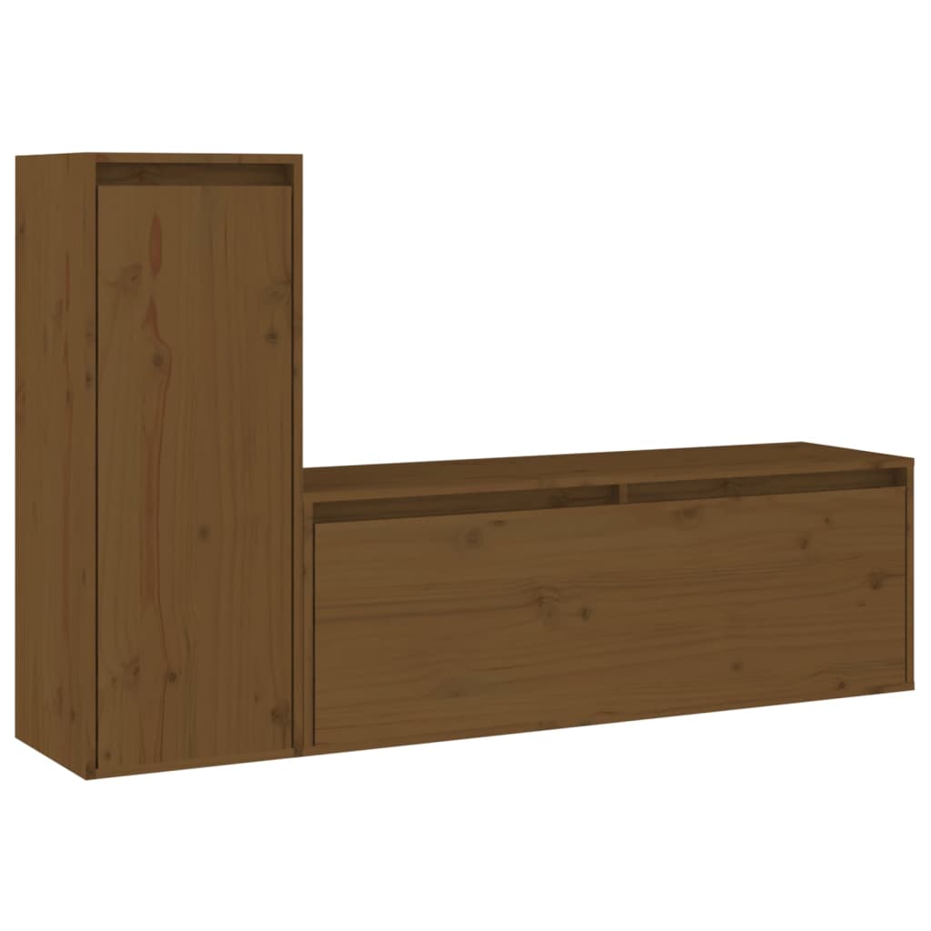 vidaXL Tv-meubelen 2 st massief grenenhout honingbruin