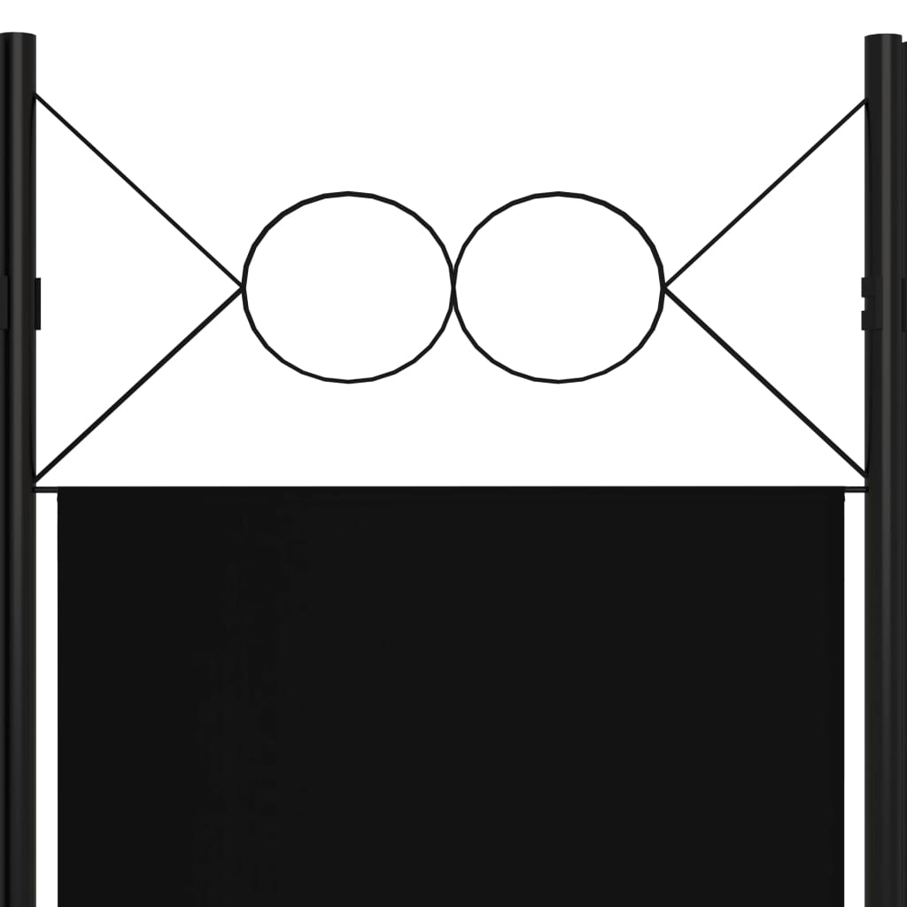 vidaXL Kamerscherm met 5 panelen 200x180 cm zwart