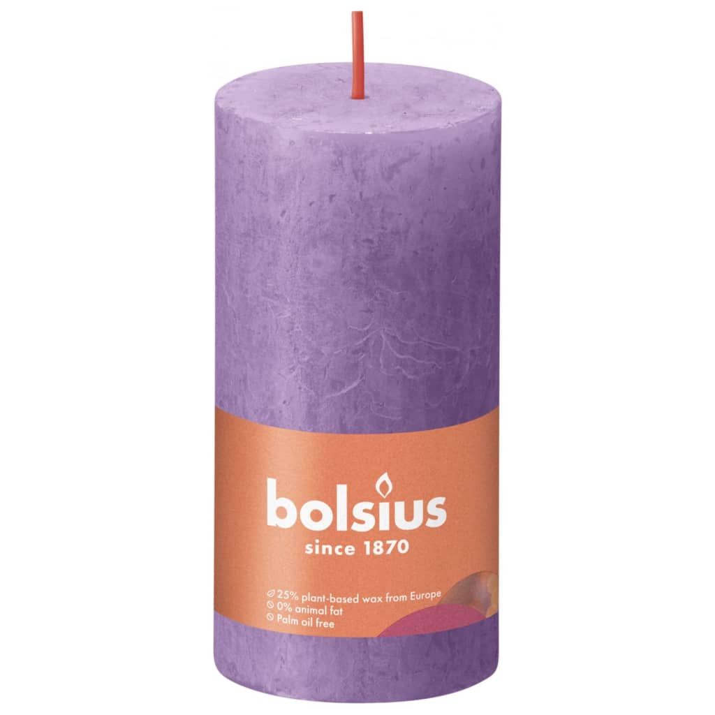 Bolsius Stompkaarsen Shine 8 st rustiek 100x50 mm levendig violet