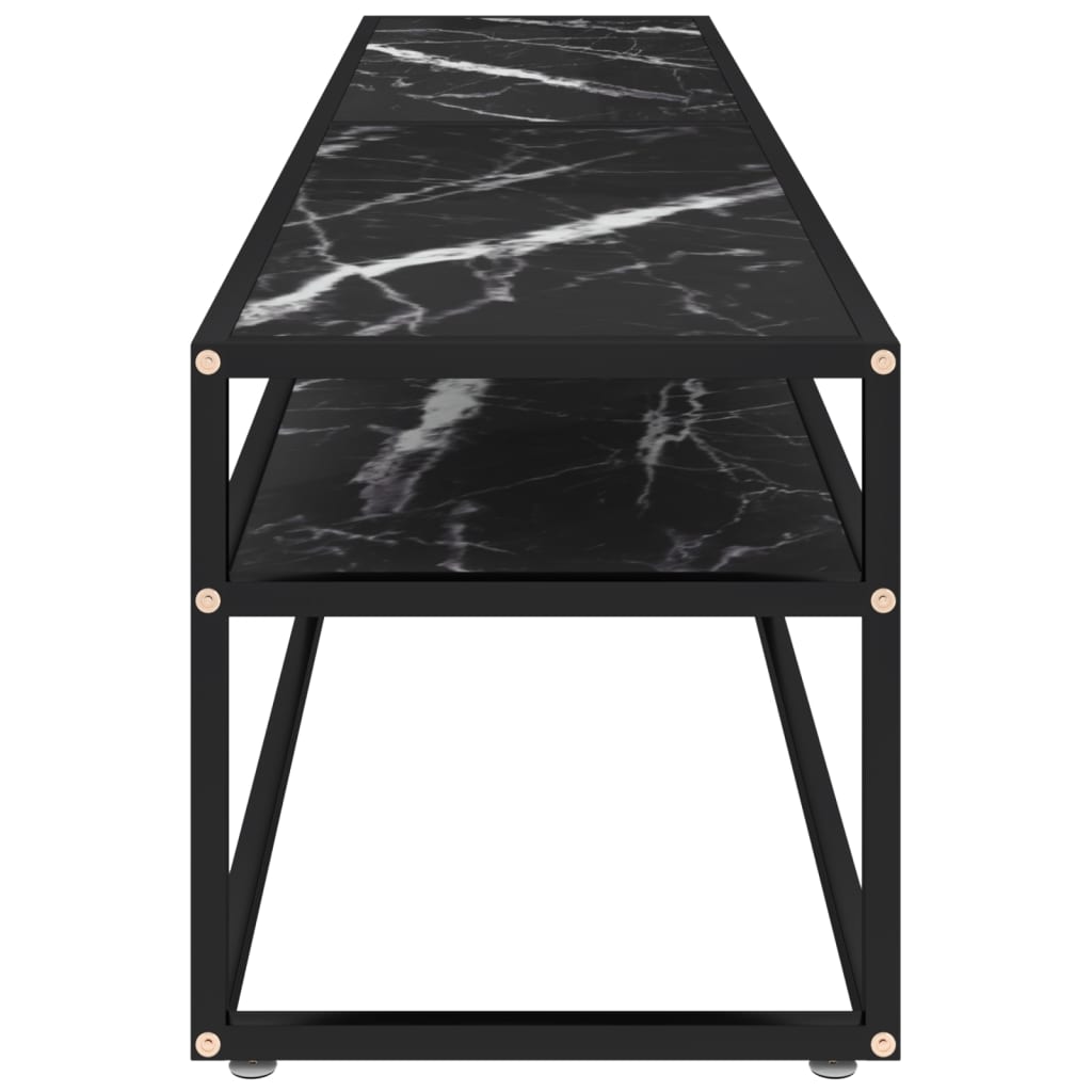 vidaXL Tv-meubel 180x40x40,5 cm gehard glas zwartmarmerkleurig