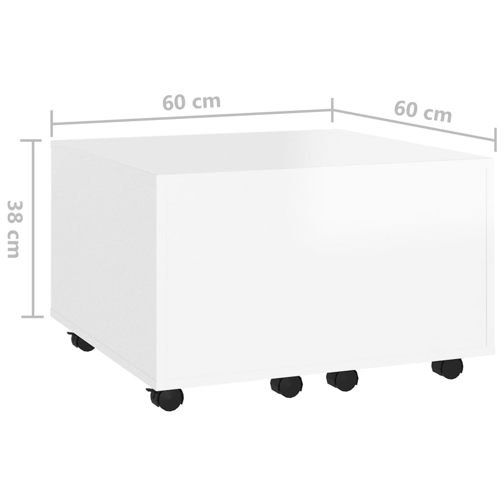 vidaXL Salontafel 60x60x38 cm spaanplaat hoogglans wit