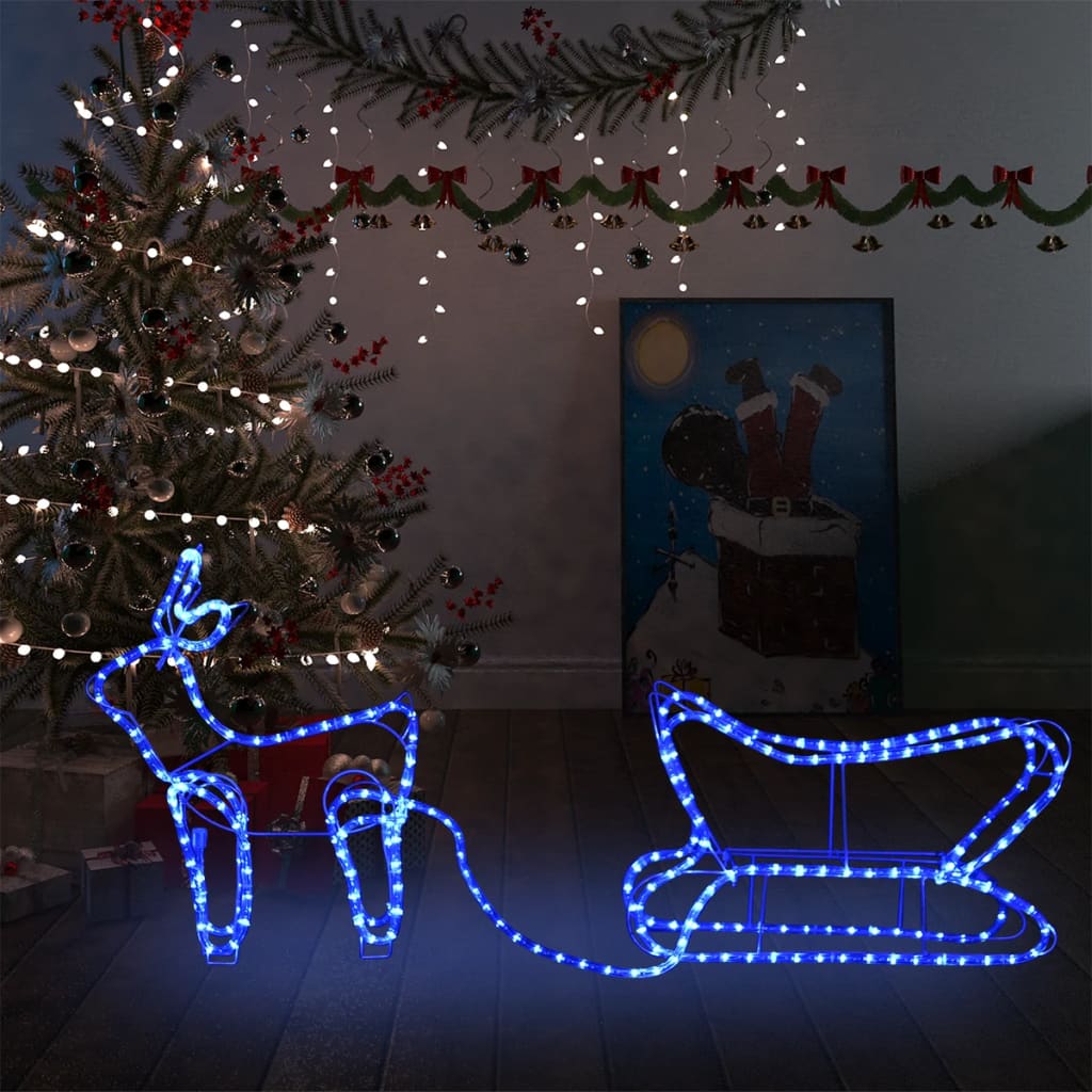 vidaXL Kerstdecoratie rendier en slee 252 LED's