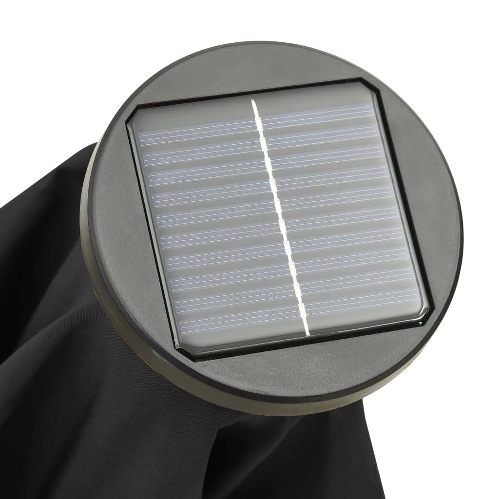 vidaXL Parasol met LED-verlichting 200x211 cm aluminium zwart