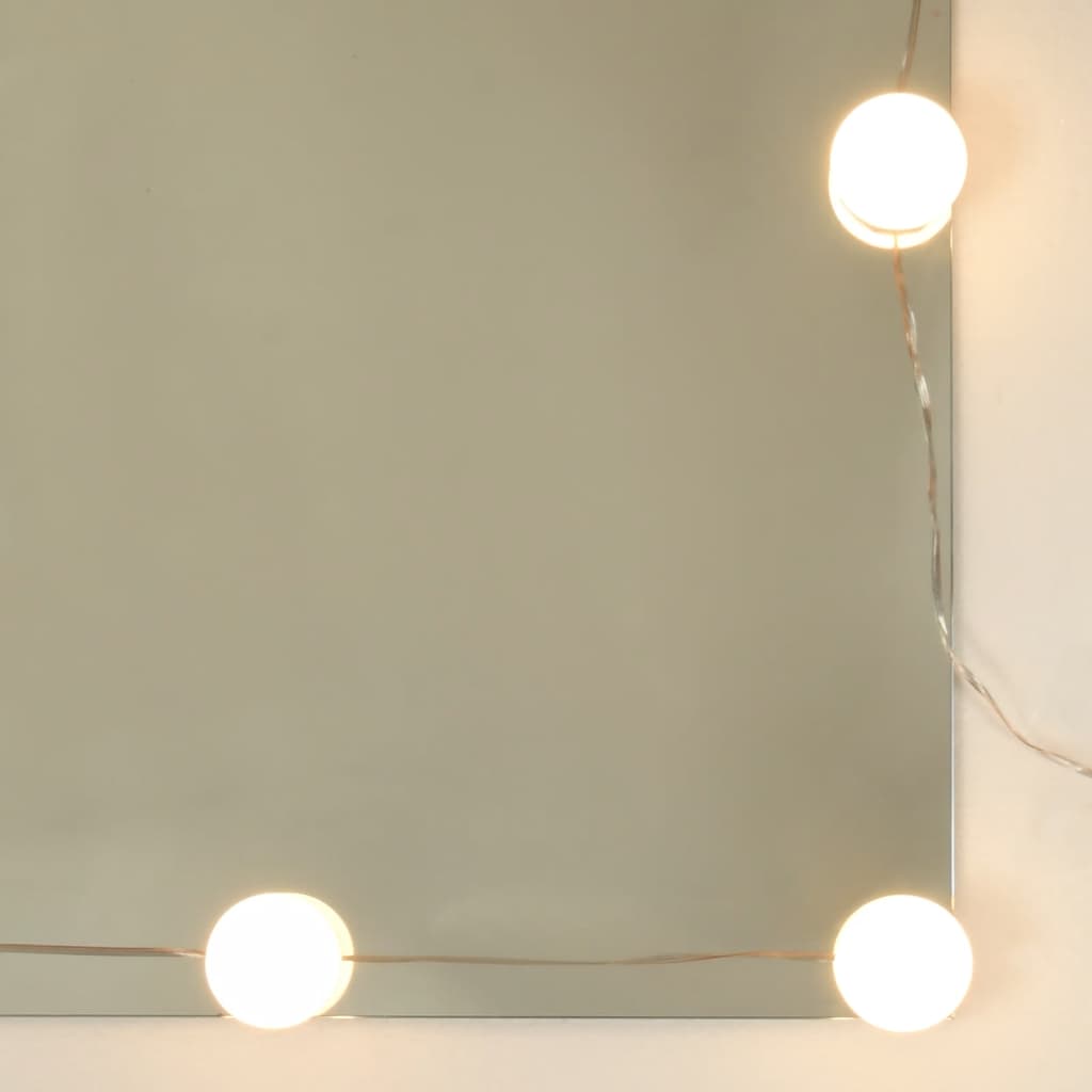 vidaXL Spiegelkast met LED-verlichting 76x15x55 cm hoogglans wit