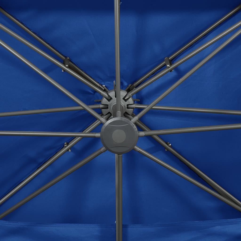 vidaXL Zweefparasol met dubbel dak 400x300 cm azuurblauw